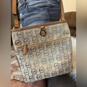 Michael Kors Tan and Brown Logo Tote